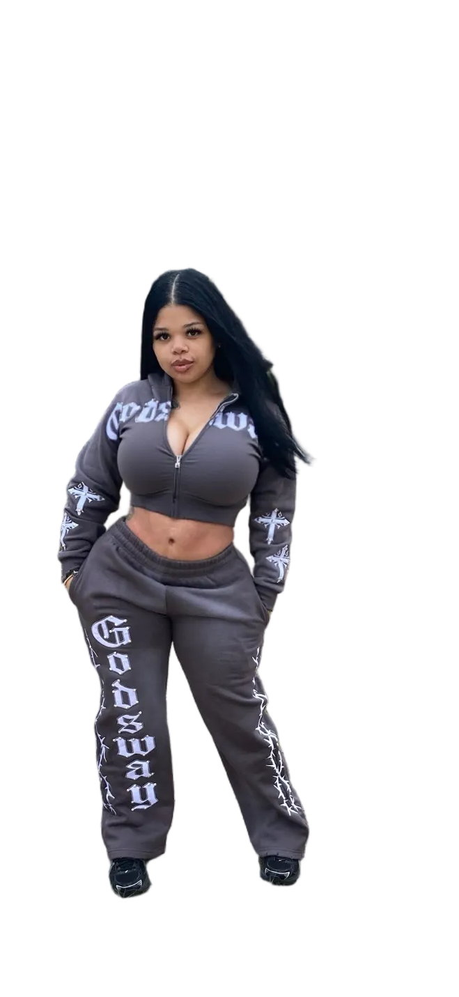 Woman’s GV Embroidery “CHOSEN GREY” (cropped) OG FULLSET